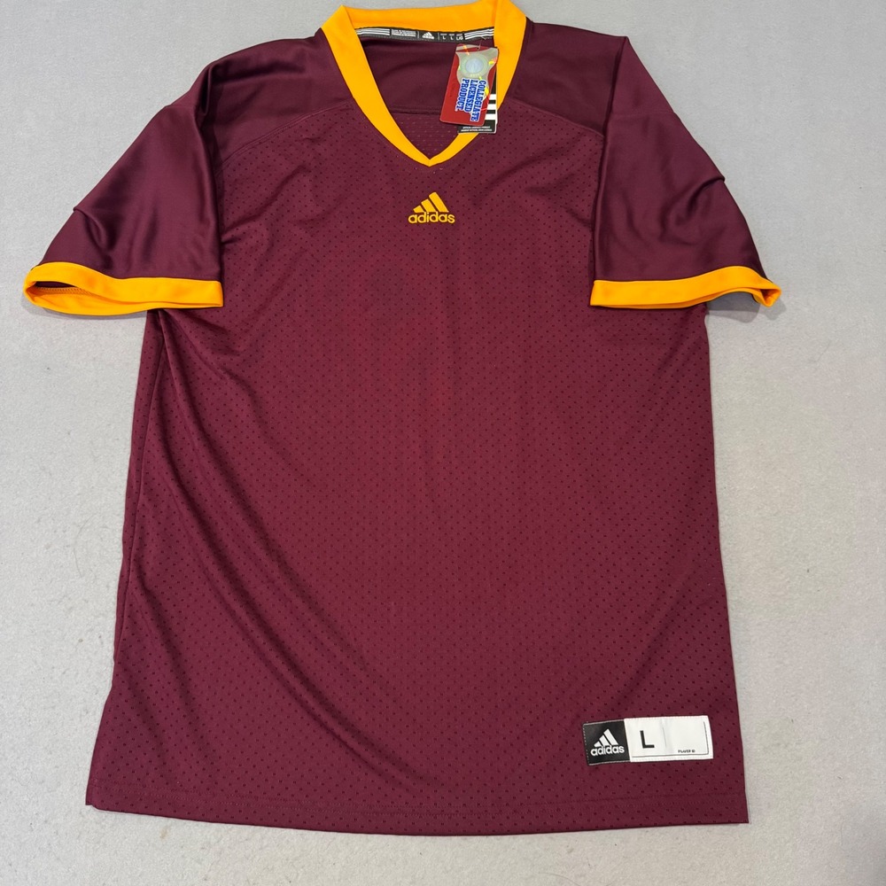 Adidas Football Jersey Mens Large Maroon Gold Central Michigan NCAA Replica Mesh